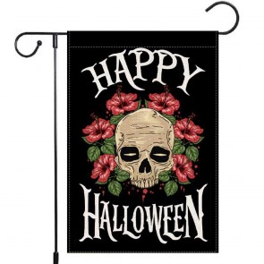 Happy Halloween Skull Rose Garden Flag Yard Decoration