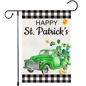 Green Car Yard Decoration Happy St. Patrick's Day Garden Flag
