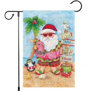 Coconut Tree Flag Garden Beach Santa Claus Yard Decoration