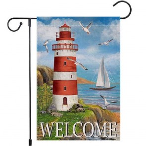 Lighthouse Beach Sea Mew Flag Garden Yard Decoration