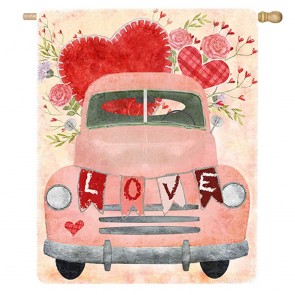 Home Decorative Love Car Valentine's Day House Flag