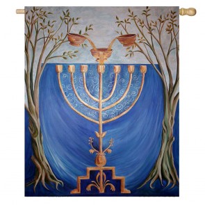 Art Home Decorative Happy Hanukkah House Flag