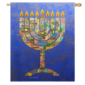 Color Candle Home Decorative Hanukkah House Flag