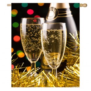 Champagne Home Decorative New Year House Flag
