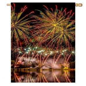 Home Decorative New Year Fireworks House Flag