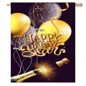 Happy New Year Champagne House Flag Home Decorative Flag