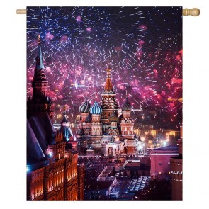 Fantasyland Home Decorative Fireworks New Year House Flag