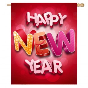 Happy New Year Home Decorative House Flag