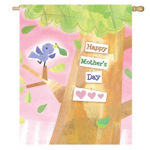 Pink Home Decorative Happy Mother's Day House Flag