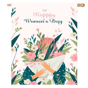 Happy Mother's Day Flowers House Flag