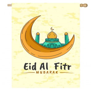 Moon Home Decorative Eid Al Fitr Mubarak House Flag