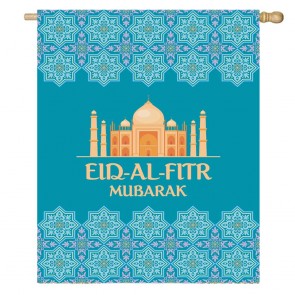 Eid Al Fitr Blue Home Decorative Mubarak House Flag