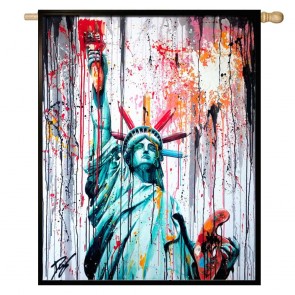 Statue Of Liberty Home Decorative Patriotic House Flag
