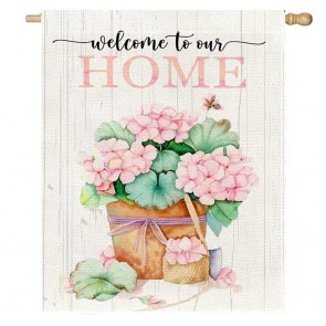 Welcome To Ous Yard Decorative Spring House Flag