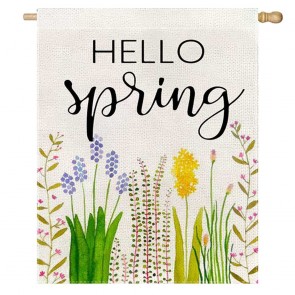 Spring Yard Decorative Welcome Flower House Flag