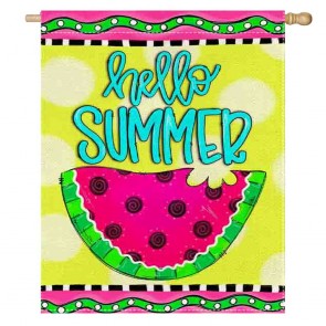 Watermelon Home Decorative Hello Summer House Flag