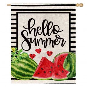 Home Decorative Watermelon Hello Summer House Flag