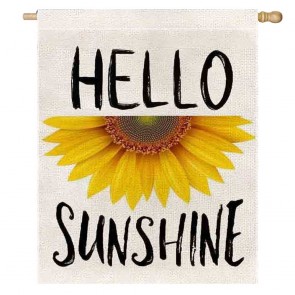 Hello Sunshine Sunflower Home Decorative Summer House Flag
