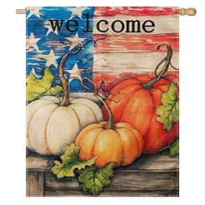 Wood Floor Pumpkin Home Decorative House Flag