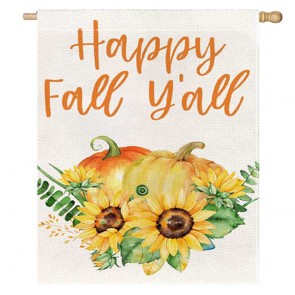 Home Decorative Happy Fall Pumpkins House Flag