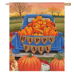 Car Happy Fall Pumpkins Home Decorative House Flag