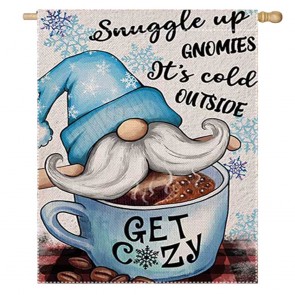 Snuggle Up Gnomies Its Cold Outside Home Decorative Winter House Flag