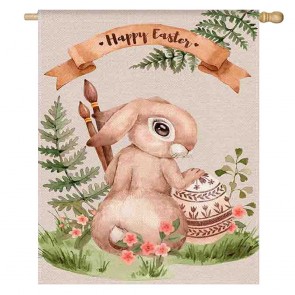 Bunny Egg Happy Easter House Flag Home Decorative Flag