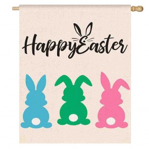 Bunny Home Decorative Happy Easter House Flag