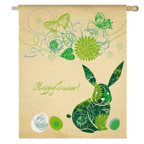 Home Decorative Bunny Happy Easter House Flag