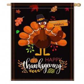 Home Decorative Turkey Happy Thanksgiving Day House Flag
