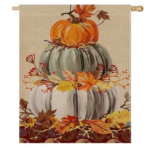 Home Decorative Pumpkin Thanksgiving Day House Flag