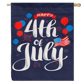 Patriotic Balloon Fireworks 4th of July Home Decorative House Flag