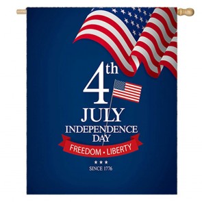 Independence Day American 4th of July Patriotic House Flag