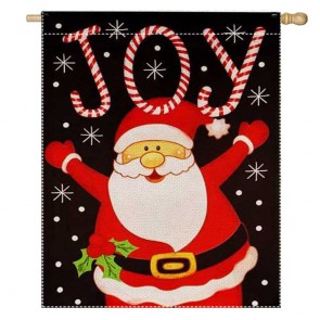 Joy Santa Claus Home Decorative Christmas House Flag