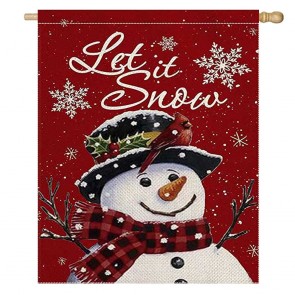 Let It Snow Home Decorative Christmas Snowmen House Flag