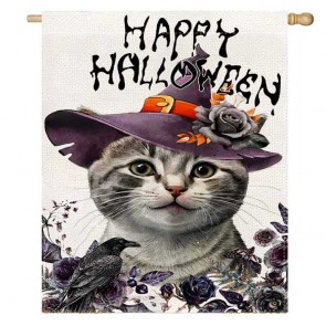 Magic Cat Home Decoration Happy Halloween House Flag