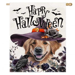 Magic Dog Home Decoration Happy Halloween House Flag