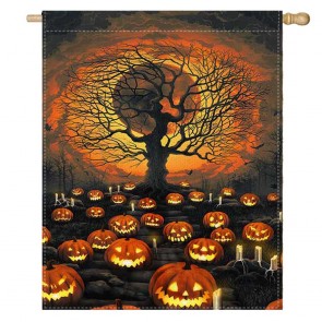 Tree of Death Pumpkin Lamp Halloween House Flag