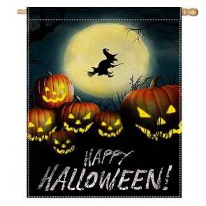 Happy Halloween Night Pumpkin Lamp House Flag