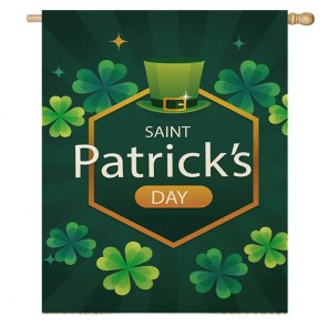 Four Leaf Clover St. Patrick's Day House Flag