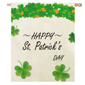 Four Leaf Clover St. Patrick's Day House Flag