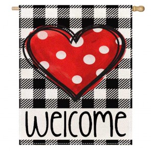 Home Decorative Welcome Valentine's Day House Flag