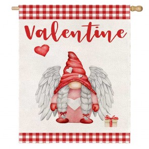 Dwarf Happy Valentine's Day Time House Flag