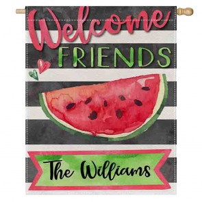 Watermelon Friends Fruit Watermelon House Flag