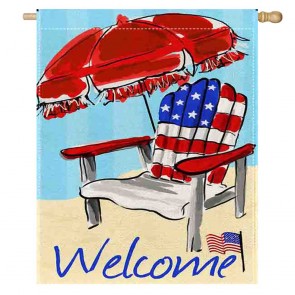Welcome House Home Parasol Beach Chair Decorative Flag