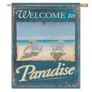 Paradise House Home Beach Welcome Decorative Flag