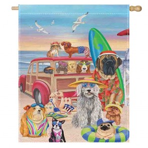 Party Beach House Sea Mew Dog Home Decorative Flag